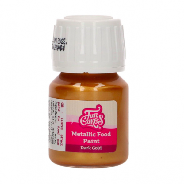 Tinta Comestível Metalizada Dourado Escuro 30ml Tinta Comestível Metalizada Dourado Escuro 30ml