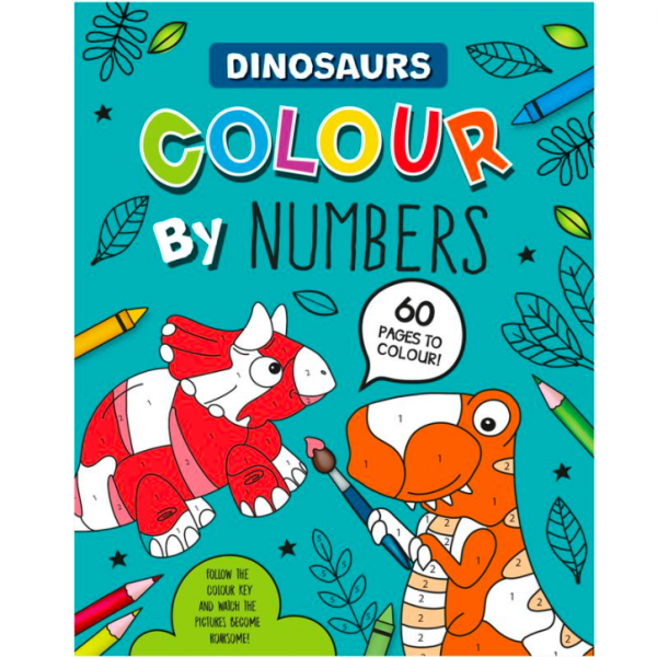 Livro Pinta com Números Dinossauros