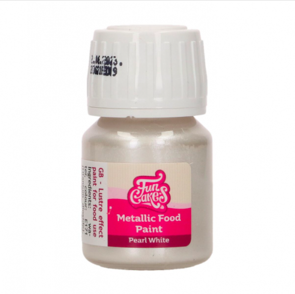 Tinta Comestível Metalizada Branco Pérola 30ml Tinta Comestível Metalizada Branco Pérola 30ml