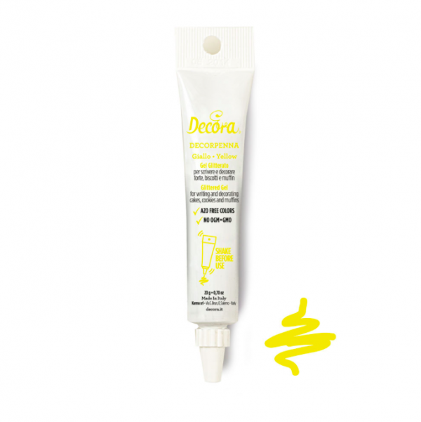 Gel com Glitter Amarelo Limão