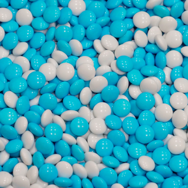 Drageias de Chocolate Azul e Branco 150g