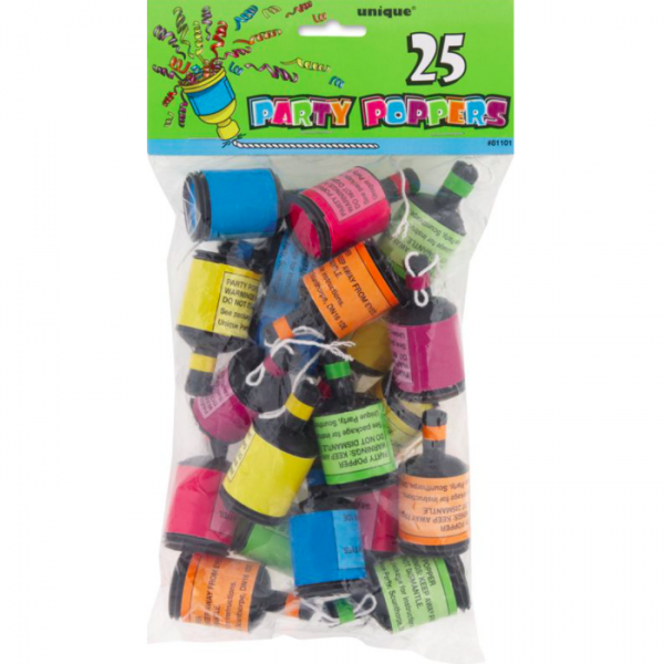 25 Party Poppers