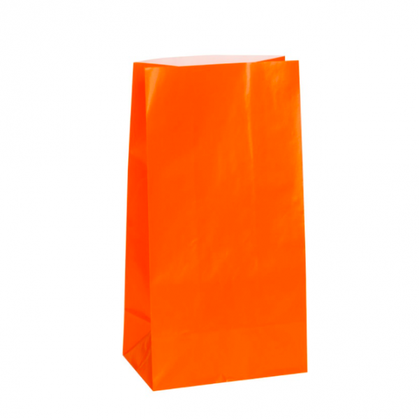 12 Sacos de Papel Laranja