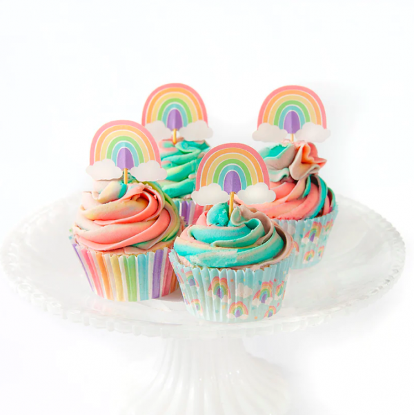 Formas para Cupcake Arco-Íris Pastel Formas para Cupcake Arco-Íris Pastel