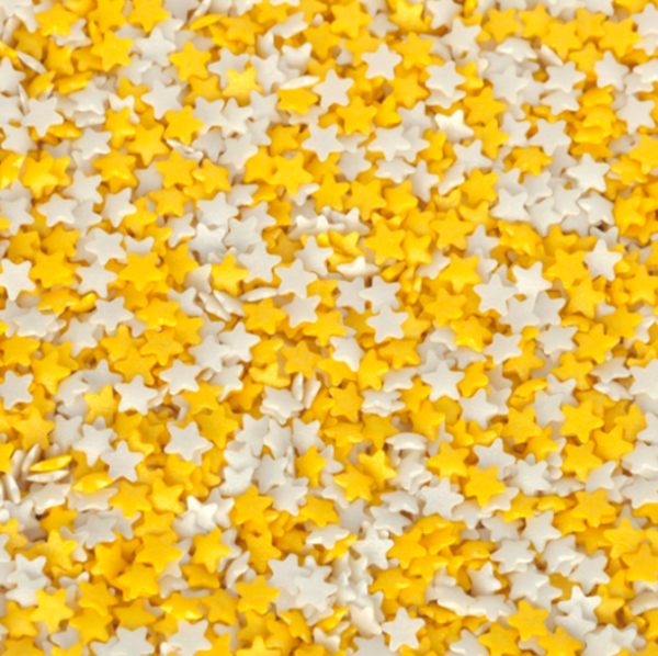 Sprinkles Estrelas Médias Amarela e Branca 55g Sprinkles Estrelas Médias Amarela e Branca 55g