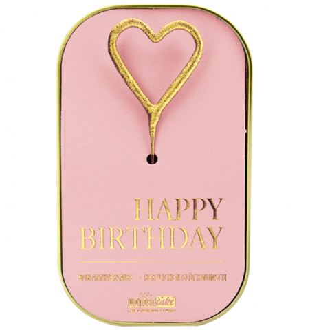 Latinha com Bolo e Sparkler Rosa