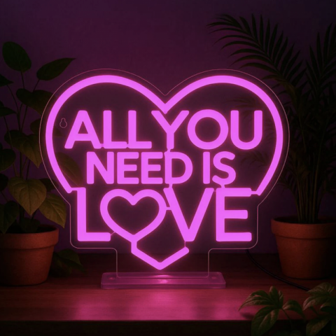 Letreiro Néon - All You Need is Love