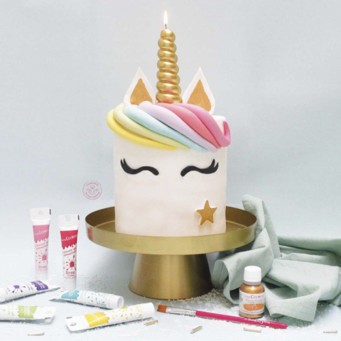 Vela Chifre Unicórnio Dourado