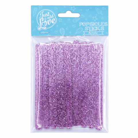 12 Popsicle Sticks Glitter Rosa