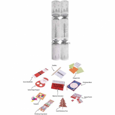 10 Crackers Árvores Prata