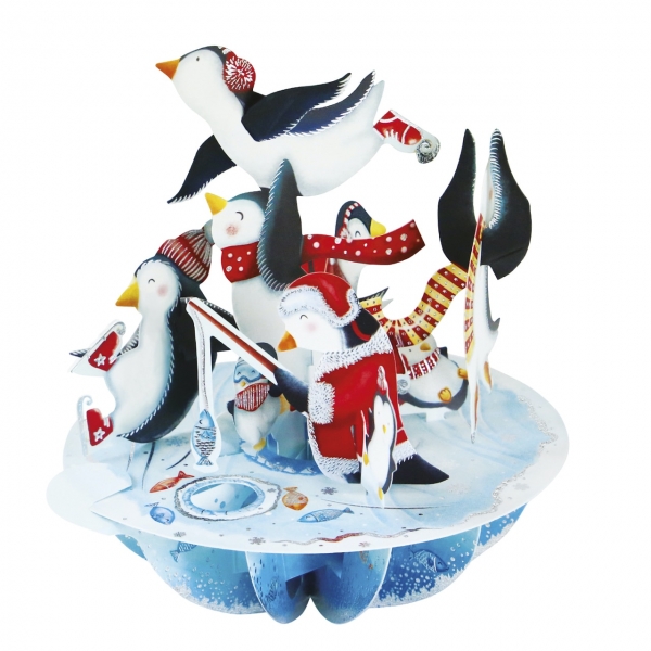 Postal 3D Pinguins 
