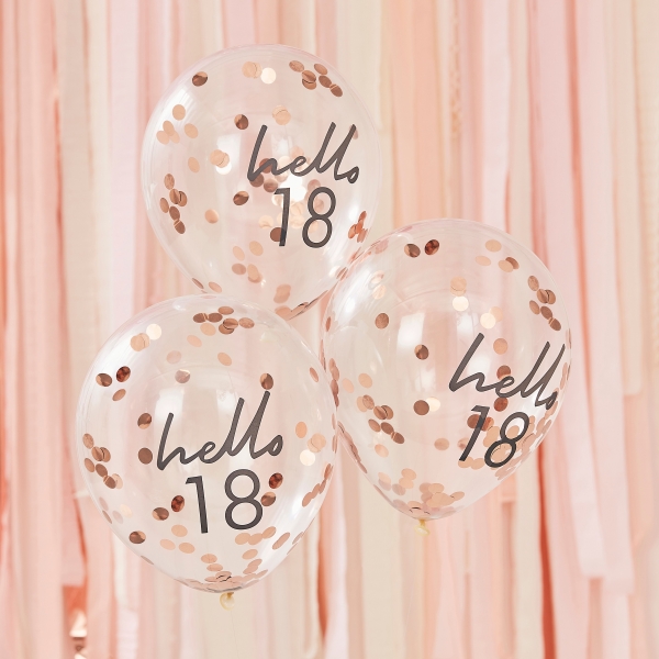 Balões com Confetti Hello 18