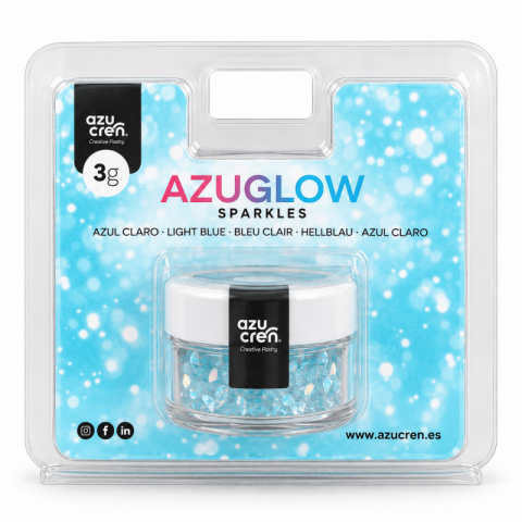 Flocos de Glitter Azuglow Sparkle Azul Claro