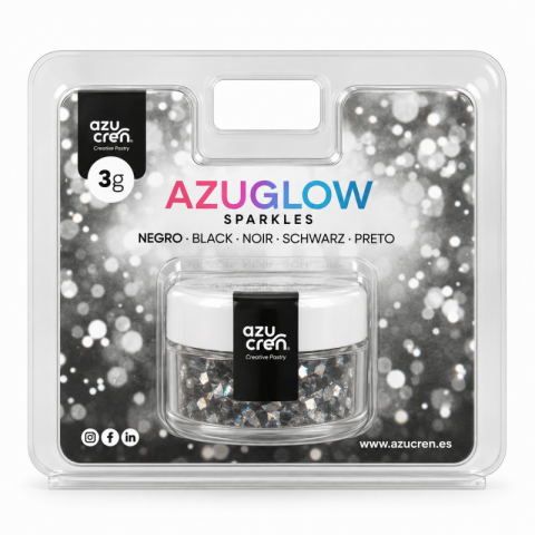 Flocos de Glitter Azuglow Sparkle Preto