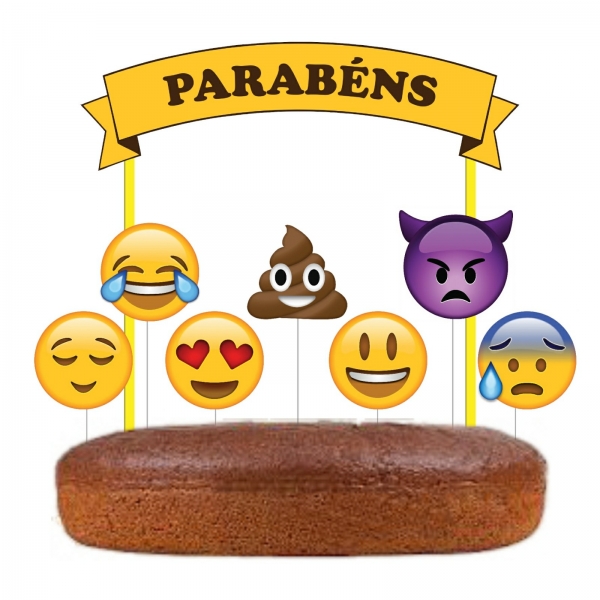 Topo de Bolo Emoji