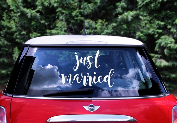 Autocolante para Carro Just Married