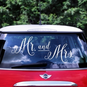 Autocolante para Carro Mr. and Mrs.