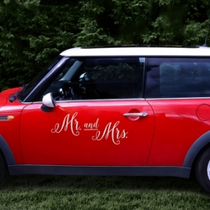 Autocolante para Carro Mr. and Mrs.