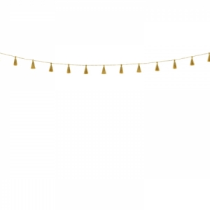 Grinalda Tassel Tecido Dourado