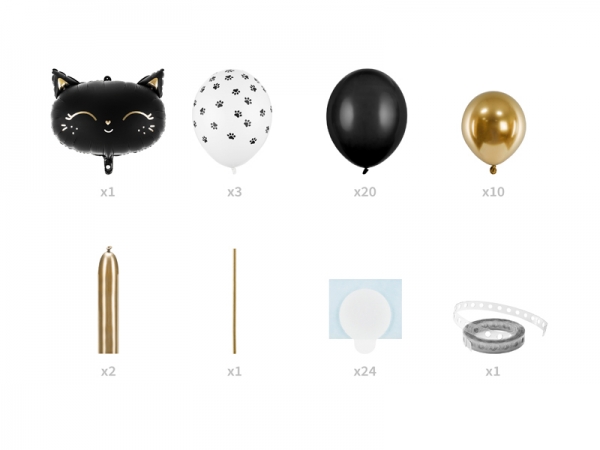 Kit Coluna de Balões Gato Preto Kit Coluna de Balões Gato Preto