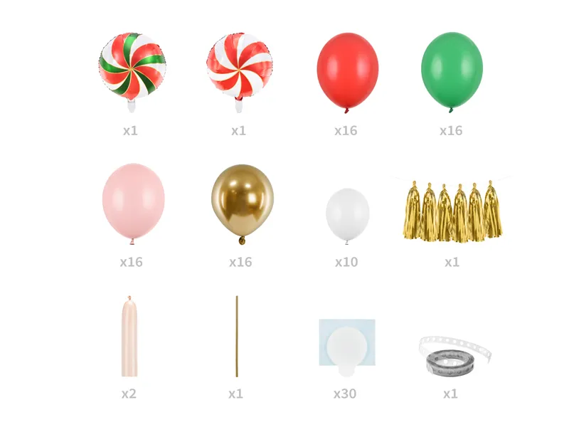 Kit Arco de Balões Natal Candyland