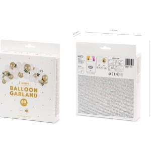 Kit Grinalda de Balões Branco e Dourado