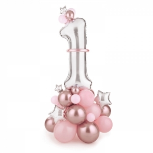 Kit Bouquet de Balões 1º Aniversário Rosa