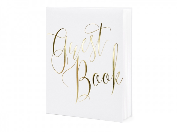 Guest Book Branco e Dourado