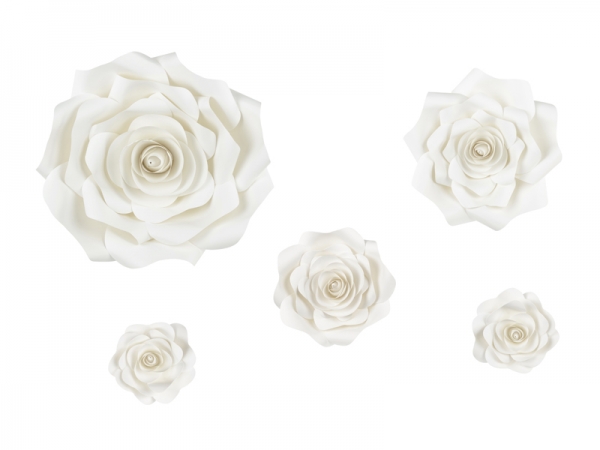 5 Flores de Papel Bege Claro 5 Flores de Papel Bege Claro