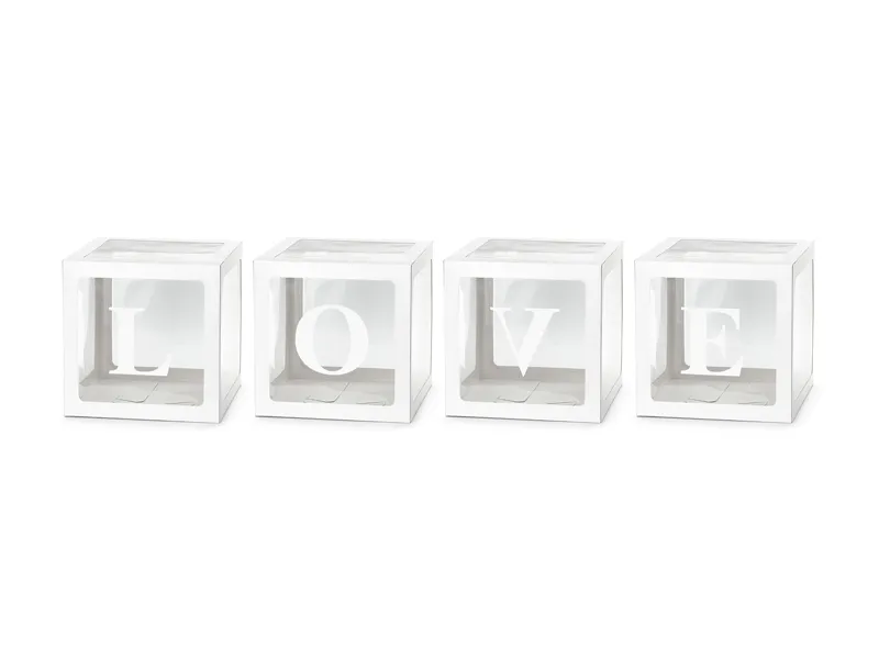 Cubos para Balões Branco Love