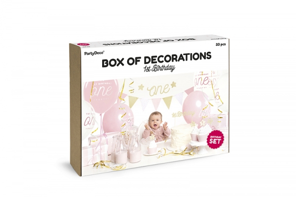 Kit Decoração 1º Aniversário Rosa e Dourado Kit Decoração 1º Aniversário Rosa e Dourado
