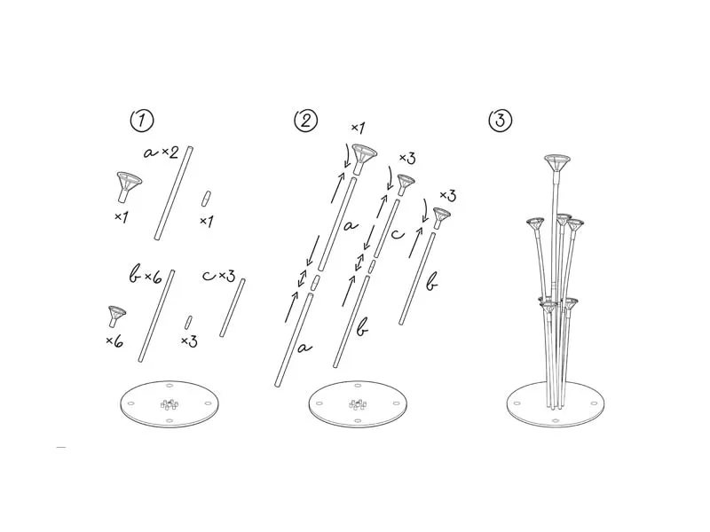 Suporte para 7 Balões 72cm