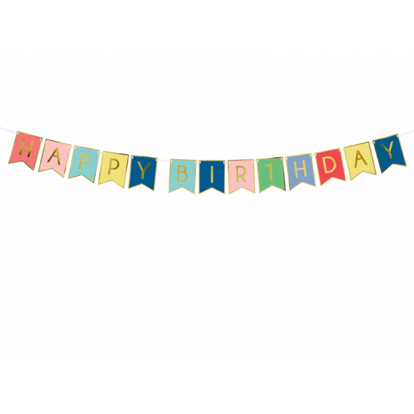 Faixa Happy Birthday Colorida