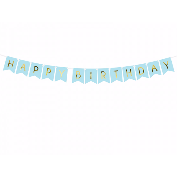 Faixa Happy Birthday Azul