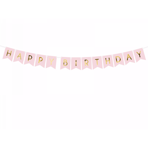 Faixa Happy Birthday Rosa Faixa Happy Birthday Rosa