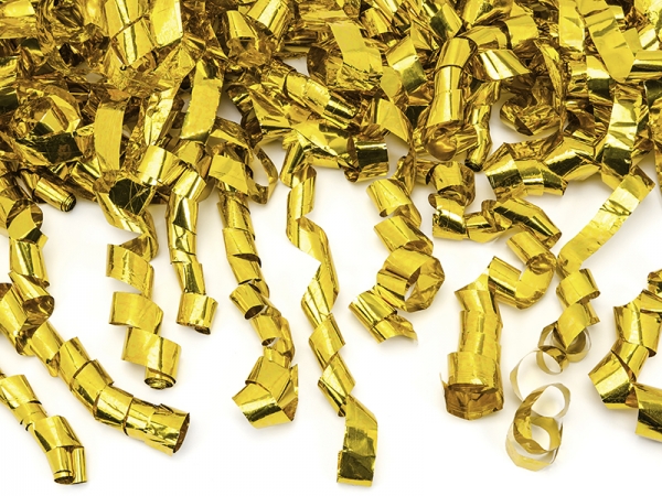 Canhão Confetti Serpentinas Douradas