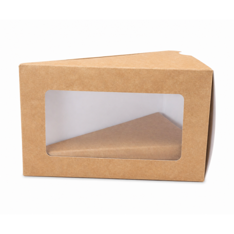 Caixa para Fatia de Bolo Kraft com Janela