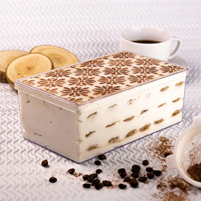 Cake Box Cristal Retangular com Tampa - 500ml