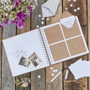 Guest Book com Mini Envelopes