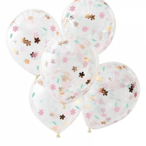 Balões com Confetti Flores