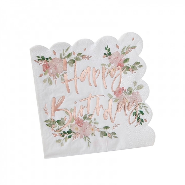 Guardanapos Florais Happy Birthday Guardanapos Florais Happy Birthday