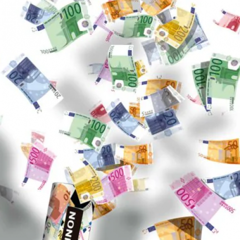 Canhão de Confetti Notas Coloridas