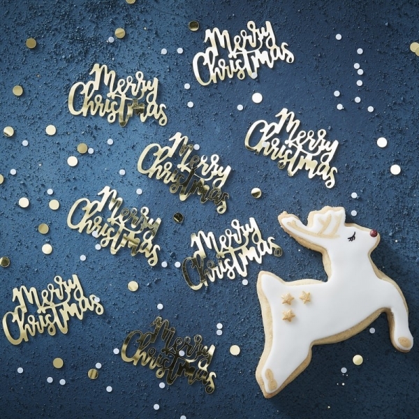 Confetti Merry Christmas Dourado