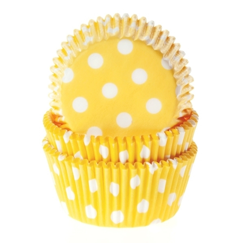 Formas para Cupcakes Amarelo Bolinhas