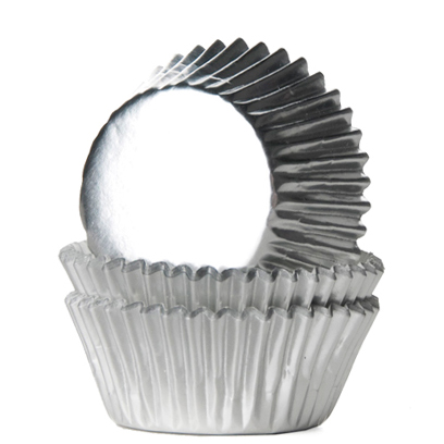 Mini Forminhas para Cupcake Prata Metalizado