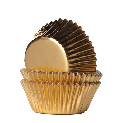 Mini Forminhas para Cupcake Dourado Metalizado