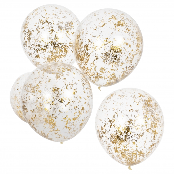 Balões com Confetti Farripas Dourado Balões com Confetti Farripas Dourado