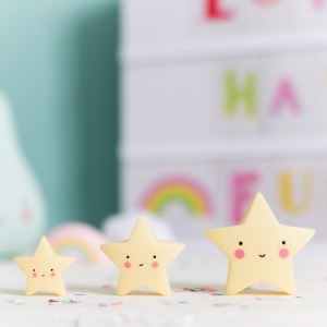 3 Mini Figuras Estrelas Amarelas