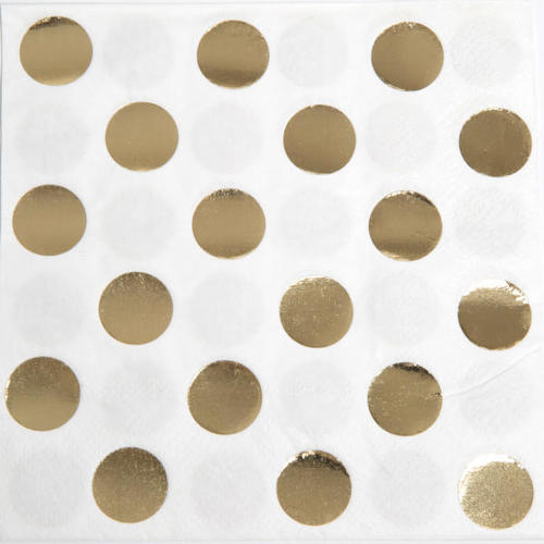 Guardanapos Pequenos Bolinhas Foil Dourado