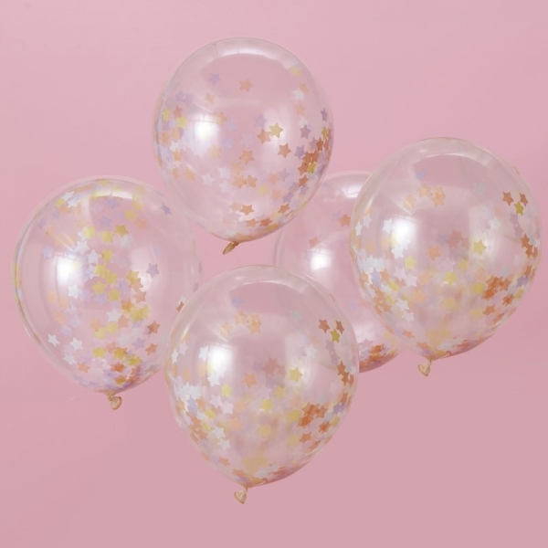 Balões Confetti Estrelas Iridescentes